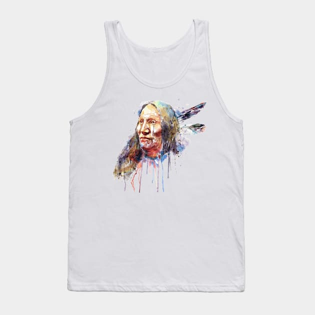 Native American Portrait Tank Top by Marian Voicu